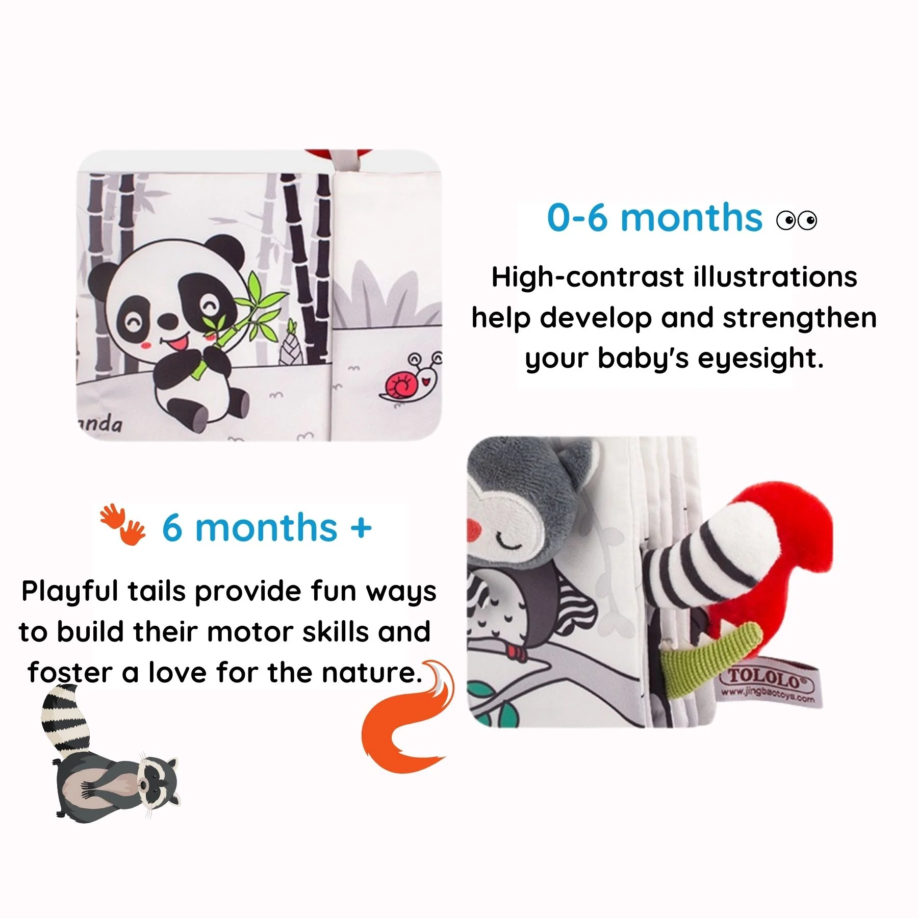 Animal Kingdom - Black&White Soft Tail Book For Babies - Image 3