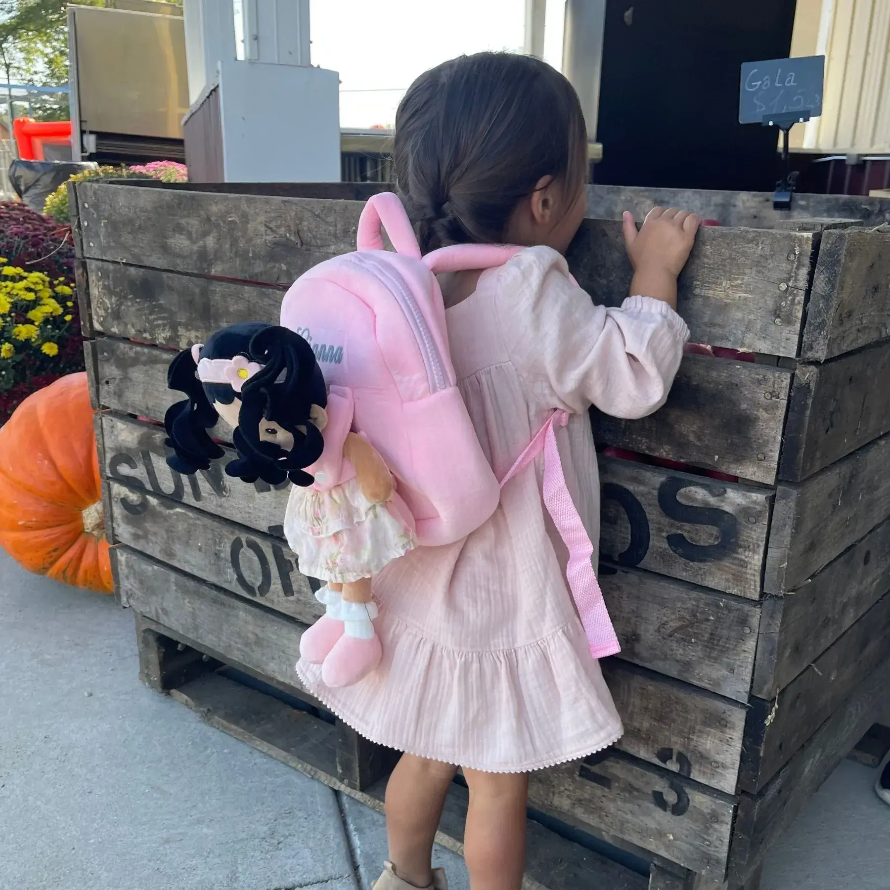 Personalized Princess Petal Doll Backpack - Pink - Image 3